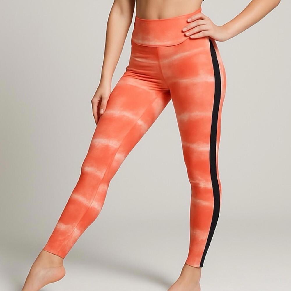 Nike Leggings‎ L Orange Tie Dye Dri-Fit Athletic Yoga Workout